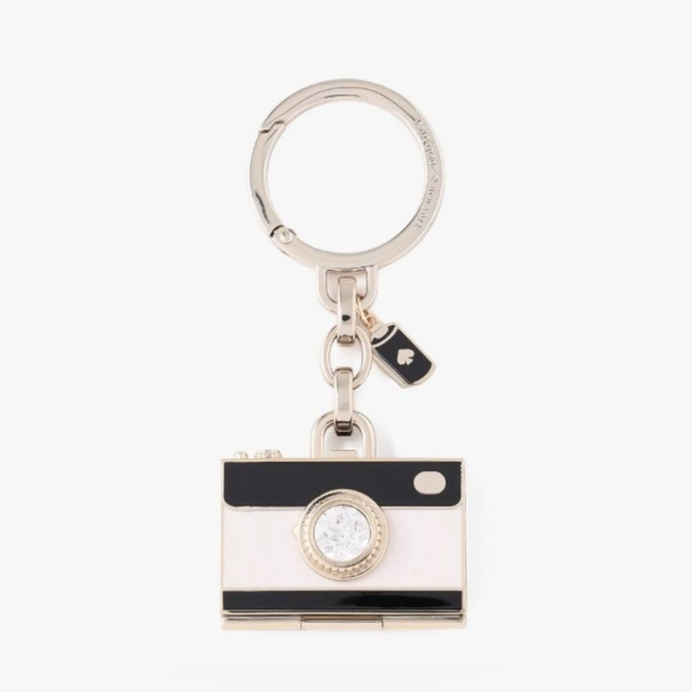 Kate spade ♠️ Oh Snap Metal Camera Key Ring FOB, Parchment NWT in pouch